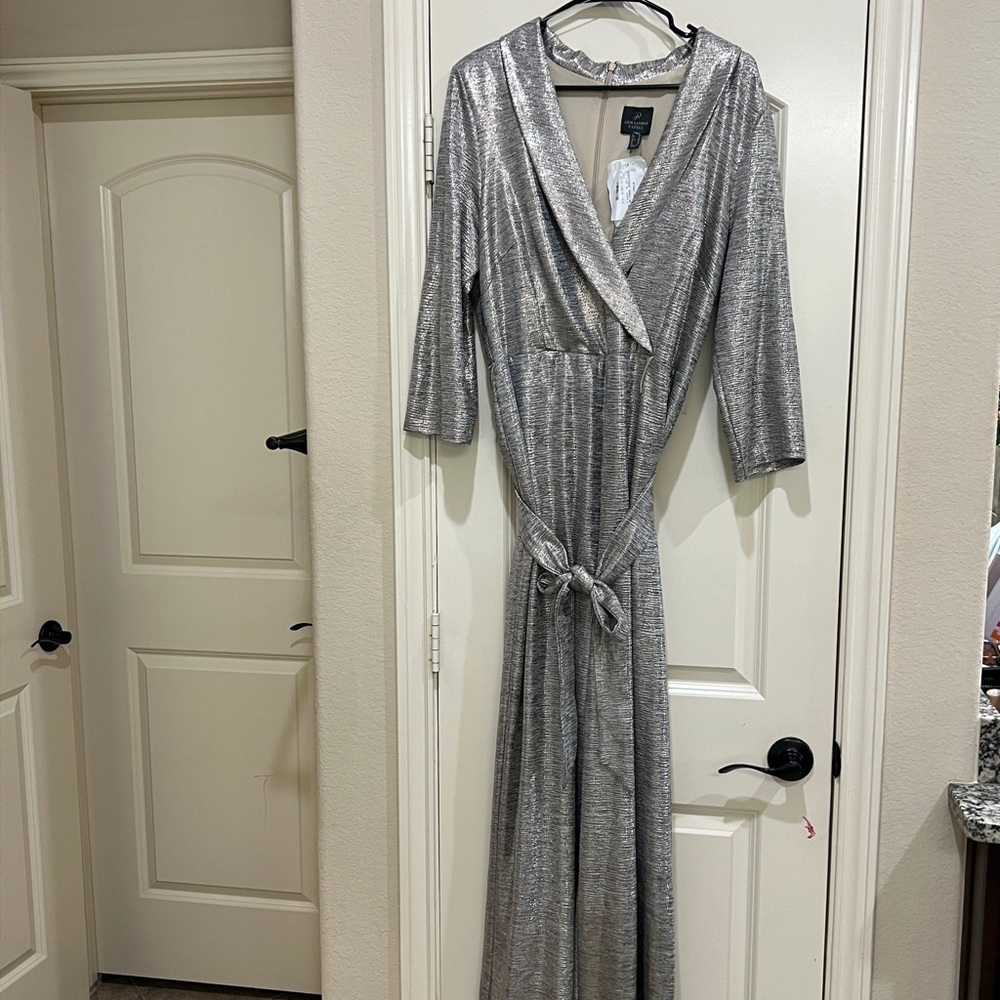 Adrianna papell jumpsuit gold